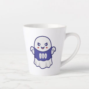 Grappige enge geest illustratie ontwerp latte mok