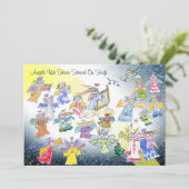 Grappige engelen die we op hoge vakantie hebben ge feestdagenkaart (Staand voorkant)