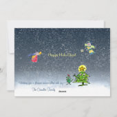 Grappige engelen die we op hoge vakantie hebben ge feestdagenkaart (Achterkant)