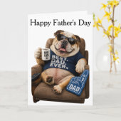 GRAPPIGE ENGELSE BULDOG VADERDAG  KAART (Gele Bloem)