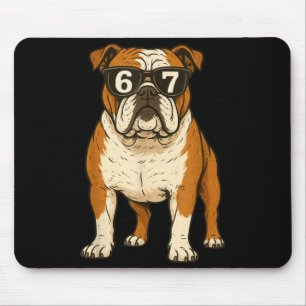 Grappige Engelse Bulldog Hond Sungles 67 Zes Zeven Muismat