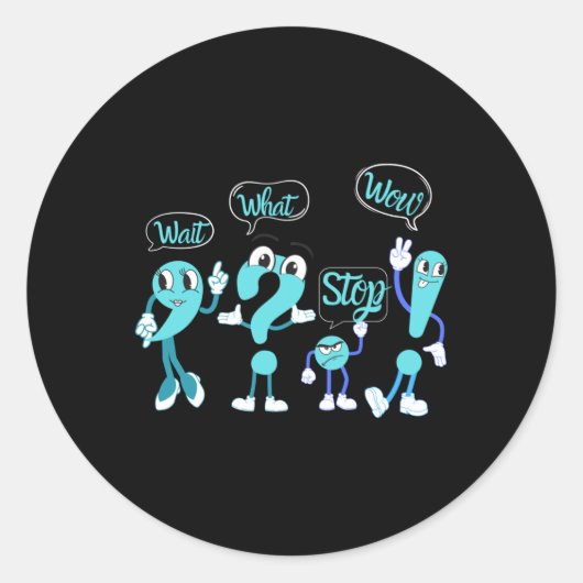 Grappige Engelse interpunctie ontwerp Sticker (Voorkant)