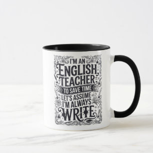 Grappige Engelse leraar altijd typografie mok schr