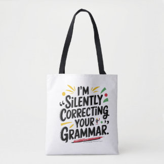 Grappige Engelse leraar: Silent Grammar Design voo Draagtas