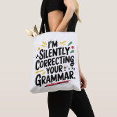 Grappige Engelse leraar: Silent Grammar Design voo Draagtas (Dichtbij)
