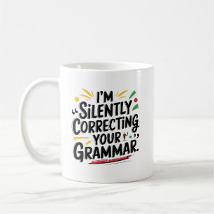 Grappige Engelse leraar: Silent Grammar Design voo Koffiemok