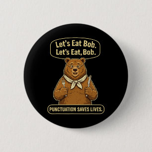 Grappige Engelse Lerarenbeer Laten we Grammatica E Ronde Button 5,7 Cm