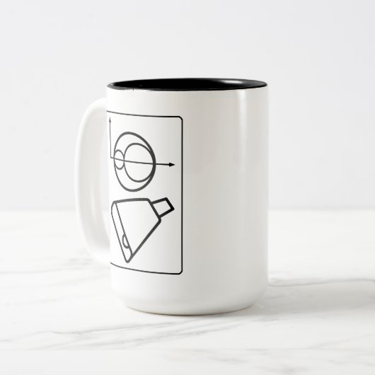 Grappige engineering Mohr's Circle Meer Cowbell Tweekleurige Koffiemok (Voorkant links)