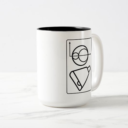 Grappige engineering Mohr's Circle Meer Cowbell Tweekleurige Koffiemok (Voorkant rechts)