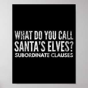 Grappige Englieacher over Grammatica en Kerstmis Poster
