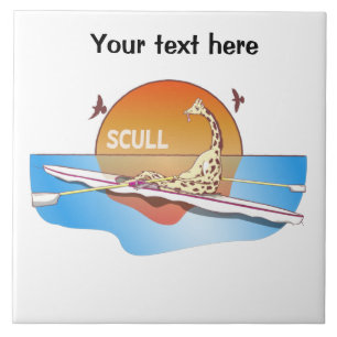 Grappige enkelschedels roeien tegeltje