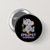 Grappige Epilepsie Bewustzijn Bloem Olifant Lint 1 Ronde Button 5,7 Cm (Voorkant /achterkant)