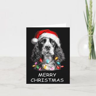 Grappige Er Spaniel Hond Kerstman Hoed Kerstverlic Kaart