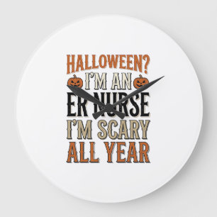 Grappige ER-verpleegster Halloween Verschrikkelijk Grote Klok