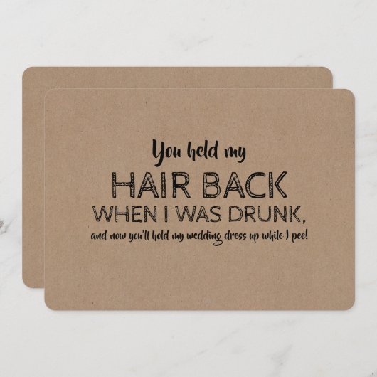 Grappige ervaring bruidsmeisje Maid of Honor Voors Kaart (Voorkant / Achterkant)