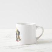 Grappige Espresso Cup met Pug Dog Kop (Rechts)