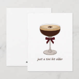 Grappige Espresso Martini Verjaardagskaart Aquarel Feestdagenkaart