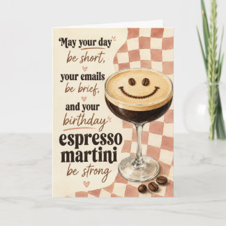 Grappige Espresso Martini Verjaardagskaart Kaart