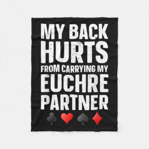 Grappige Euchre kunst voor mannen vrouwen Euchre p Fleece Deken
