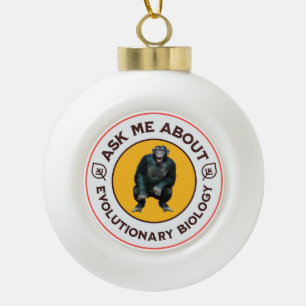 Grappige Evolutie Biologie Meme Nerd Humor Cadeau Keramische Bal Ornament