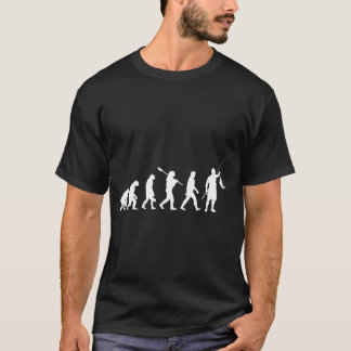 Grappige evolutie van de mens die vist t-shirt