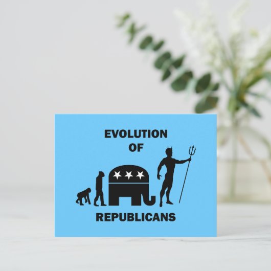 Grappige evolutieRepublikein Briefkaart (Staand voorkant)