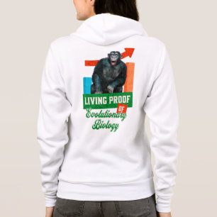 Grappige evolutionaire biologie chimpansee humor hoodie