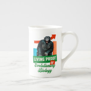 Grappige evolutionaire biologie chimpansee humor porselein kop