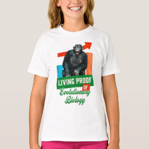 Grappige evolutionaire biologie chimpansee humor t-shirt
