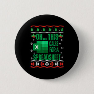 Grappige Excel Spreadsheets Kersttrui Liefhebber A Ronde Button 5,7 Cm