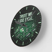 Grappige Excel wandklok voor handelaren en account Ronde Klok (Hoek)