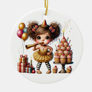 Grappige Excentrieke Kabouter Verjaardag Keramisch Ornament