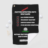 Grappige excuses klassiek zwart en wit golfhanddoek (Insitu)