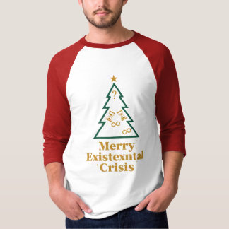 Grappige existentiële crisis kerstboom Raglan T-sh T-shirt