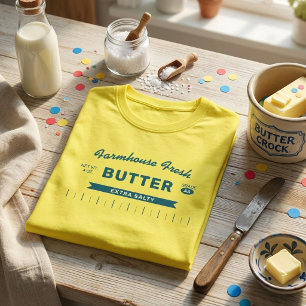 Grappige "Extra Zoute" Boter Stok Geel Aangepast T-shirt
