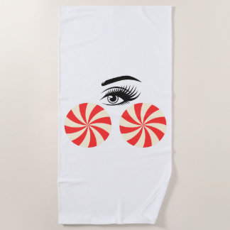 Grappige Eye Candy-strandhanddoek voor vrouwen Strandlaken