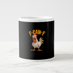 Grappige F-Awk-F Kip F-Caw-F Haan Pun Retro Vi Extra Grote Beker