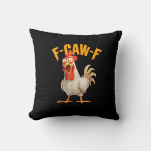 Grappige F-Awk-F Kip F-Caw-F Haan Woordgrap Retro  Kussen