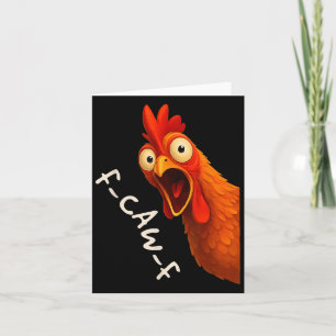 Grappige F-caw-f Chicken Face Rooster Halloween Bi Kaart