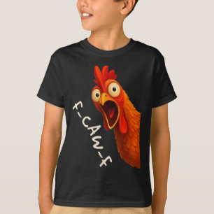 Grappige F-caw-f Chicken Face Rooster Halloween Bi T-shirt