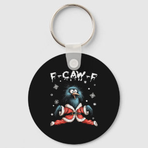 Grappige F-caw-f Kerst Kraai Kerstman Xmas Licht Z Sleutelhanger