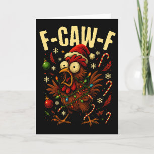 Grappige F-caw-f Kerstkip Xmas Lichtjes Kerstman Kaart