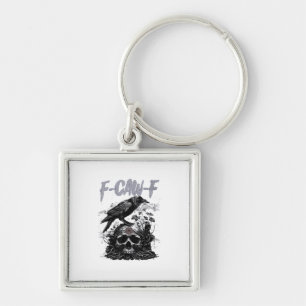 Grappige F-Caw-F Kraai Grappige Halloween Retro Kl Sleutelhanger