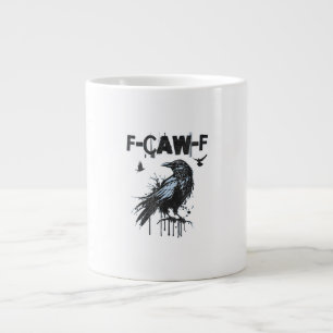 Grappige F-Caw-F Kraai Grunge Humor Grafisch Extra Grote Beker
