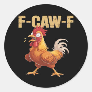 Grappige F-Caw-F Kraai Humor Gothic Ronde Sticker