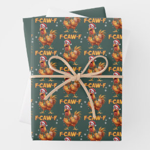 Grappige F Kaa F Kip Kerst Krijtende Haan Inpakpapier Vel