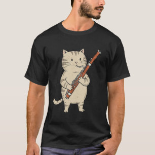 Grappige Fagot Kat Muzikant Retro Lief Band Orkest T-shirt