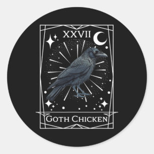 Grappige Fairycore Tarot Gothic Witchcraft De Kip Ronde Sticker