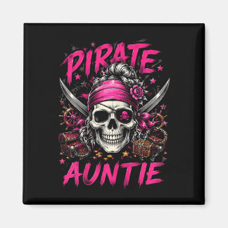 Grappige familie schedel piraat tante Jolly Roger Magneet