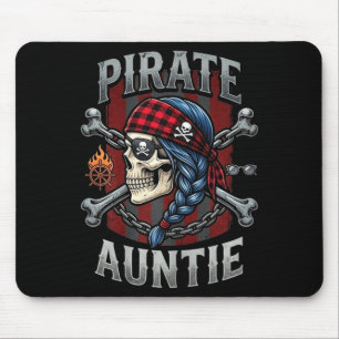 Grappige familie schedel piraat tante jolly roger muismat